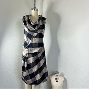 AllSaints Dellal Plaid Buffalo Check Cowl Mini Dress